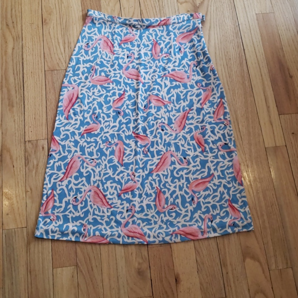 Vintage Diane Von Furstenberg Flamingo Skirt
